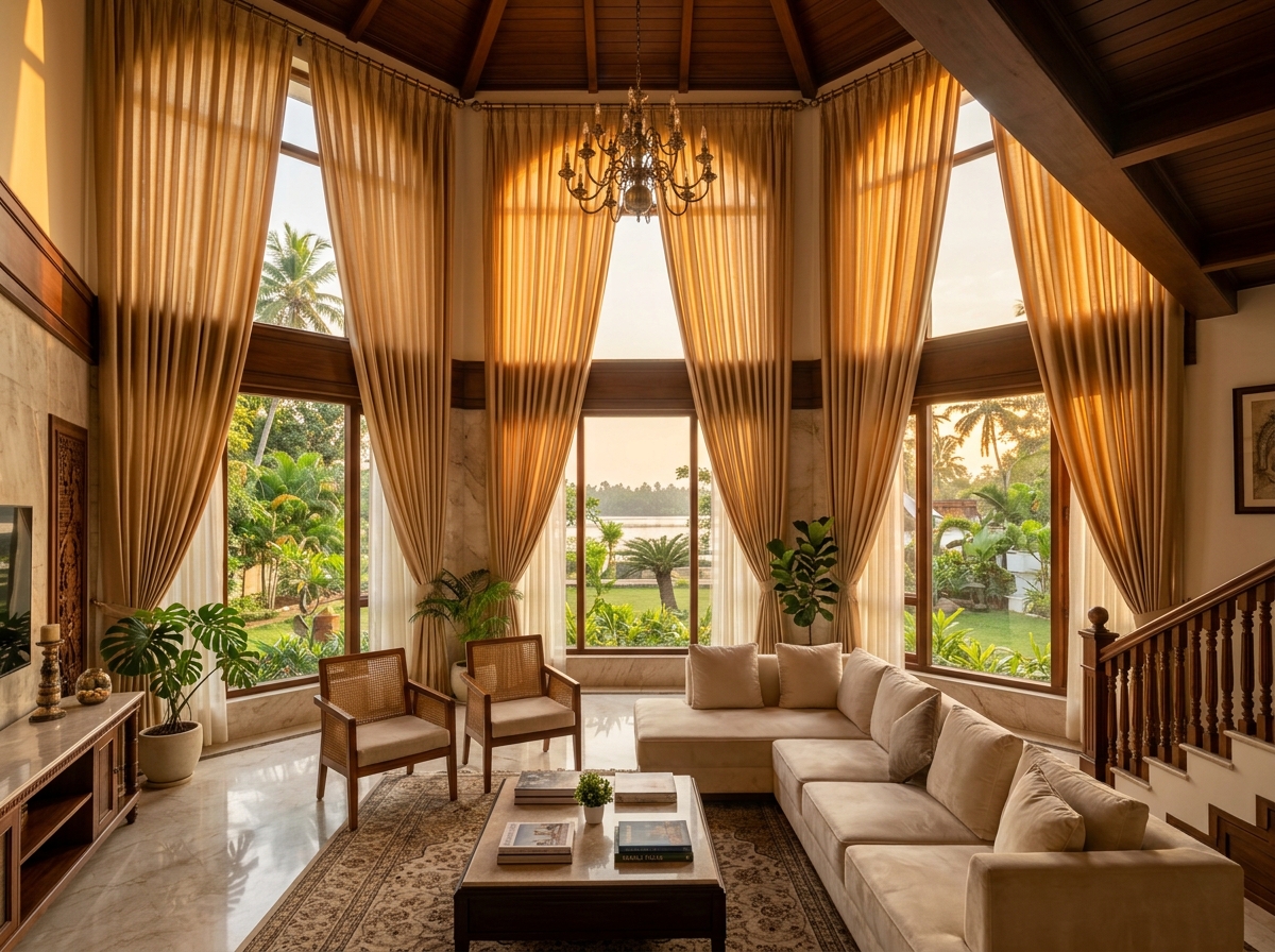 French Grand Pinch-Pleat Silk Drapes